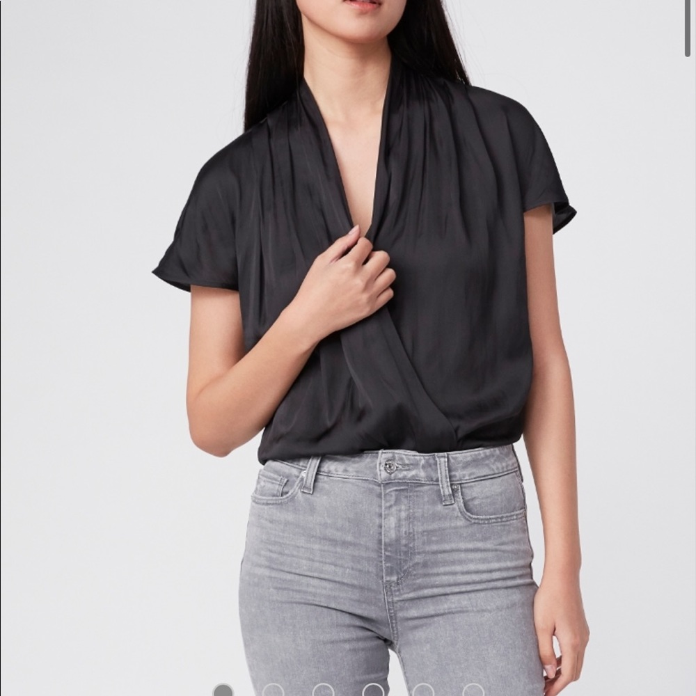 Paige Black Blouse Dijon Bodysuit XS